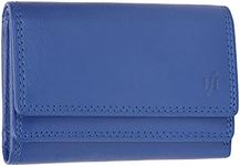 STARHIDE Ladies Compact Lightweight Soft Genuine Nappa Leather Purse 5545 (Blue)