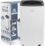 Tanness 12L Dehumidifiers for Home with Digital Humidity Display, Sleep Mode, Continuous Drainage - Dehumidifiers for Drying Clothes, Dehumidifier for Bedroom, Basement, 24H Timer, Quiet Operation