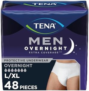 TENA Incontinence Underwear for Men, Overnight Absorbency, Extra Coverage, Large/XLarge - 48 Count