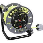 Masterplug Omu25134Sl-Px 25 M 4 Socket Electrical Cable Reel With Safety Thermal Cut Out And Reset