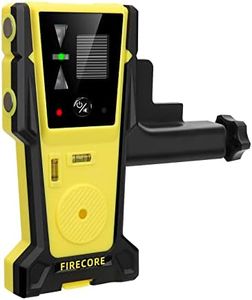 Firecore FD30 Laser Detector for Laser Level, Digital Laser Receiver Used with Pulsing Line Lasers Up to 60m, Two-Sided LCD Displays to Detect Green Laser Beams, Rod Clamp Included — FD30