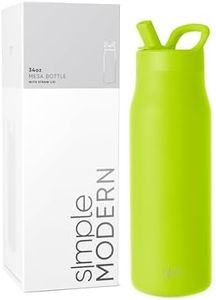 Simple Modern Water Bottle with Straw lid | Insulated Stainless Steel Thermos | Reusable Travel Water Bottles for Gym & Sports | Leak Proof & BPA Free | Mesa Collection | 34oz, Green Apple