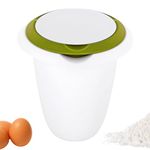 Westmark Mixing Bowl With Two-Part Lid, 1 L, With Spout, Plastic, White/Apple Green, 3151227A