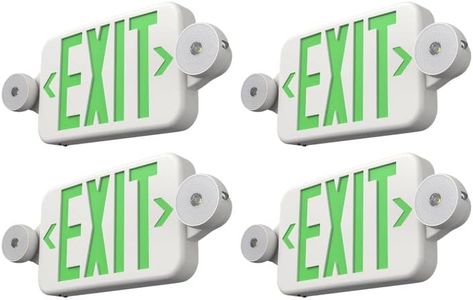 Freelicht 12 Pack Green Double-Sided LED Exit Signs with Emergency Light