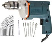 Inditrust New 6-Month Warranty 10mm Electric Drill machine with 13pc HSS bit 1pc Masonry 6pc Flat wood bit (Pack of 4) Pistol Grip Drill