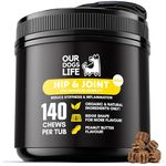 Joint & Hip Supplement for Dogs 140 Chews | Enhance Mobility, Relieve Pain, Reduce Stiffness | Veterinarian-Formulated with Glucosamine, Omega 3 & Green Lipped Mussel | Non-GMO, No Fillers,Gluten Free