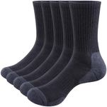 YUEDGE Mens Moisture Wicking Cushioned Crew Socks Thick Thermal Warm Work Socks For Men Size 10-13 Black