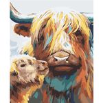 Artunion Highland Cow Paint by Numbers for Adults Beginner, Animal Paint by Number Kits, DIY Oil Painting Paint by Number Kits on Canvas Arts Craft for Home Wall Decor 16x20 Inch