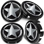 SkinoEu 4 x 65mm Wheel Centre Alloy Hub Center Caps Compatible with VW 3B7 601 171 / 6U7 601 171 Black Hubcaps CV 43