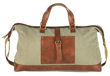 Mona B Canvas Large Duffle Bag Gym, Travel, Sports for Men and Women with Stylish Design (Moss)