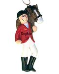 Personalised Horseback Riding Ornament 2023 – Polyresin Girl Equestrian Ornament – Horse Christmas Ornaments – Western Ornaments for Christmas Tree, Country Ornaments – Equestrian Gifts for Women