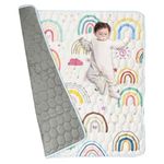 AiWMGL Baby Play Mat 50" X 50", Thick Baby Floor Play Mat, Foldable Baby Playmat for Babies Toddlers Infants Kids, Soft Cotton Baby Crawling Mat Non-Slip, Play Tummy Time, Machine Washable