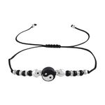 Memoir Thread Day Night Yin Yang Fengshui reiki tarot numerology energised charm bracelet for Men women (BLDM3670)