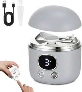 2026 New Electric Nail Clippers 2.0, Automatic Nail Trimmer with 2.5X Magnifying Glass for Seniors Adults, Strong Power Electric Nail File with LED Light and Storage Compartment (Grey)