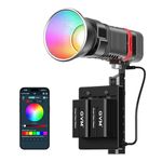 GVM PL60C RGB Studio Lights, 60W COB LED Video Lamp with Batteries, Portable LED Video Light for Photographers, Portable 360° Color Projector for Video Recording, Outdoor Portrait