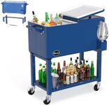 YITAHOME 80 Quart Rolling Cooler Cart, Portable Outdoor Wagon Cooler with 360° Swivel Wheels, Handles and Bottom Tray, Beverage Standing Cooler with Bottle Opener for Beach Patio Party
