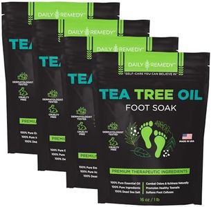 Tea Tree Oil Foot Soak with Epsom Salt - Made in USA - for Toenails, Athlete's Foot, Itchy Feet, Stubborn Smelly Foot Odor, Pedicure, Foot Calluses & Soothes Sore Tired Achy Feet - 64 oz