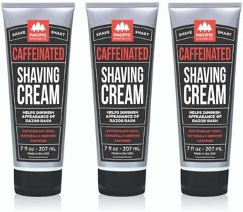 Pacific Shaving Company Caffeinated Shaving Cream - Shea Butter + Spearmint Antioxidant Shaving Cream with Caffeine - Clean Formula for a Hydrating + Irritation-Free Shave (7 Oz, 3 Pack)