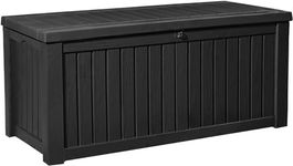 Centurion Supports TUNGSTEN 450 Litre 119 Gallon Waterproof Extra Large Lockable Easy-Open Garden Storage Box in Black