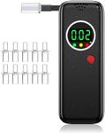 Breathalyzer,High-Accuracy Professional Alcohol Tester with 10 Mouthpieces,LCD Digital Display Alcohol Tester for Personal & Professional Use（Black）