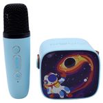 Kiditos Children's Karaoke Machine, Portable Bluetooth Speaker with Wireless Microphone, Karaoke Toy, (Space) Blue