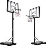 10ft Basketball Hoop and Stand, Portable Basketball Set with 44" Backboard, Height Adjustable 2.3M-3.05M Freestanding Basketball Professional Basketball Hoop System for Children/Adults