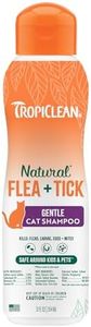 TropiClean Gentle Flea Shampoo for Cats, Flea and Tick Prevention for Cats, Powerful & Natural Defense, Made in USA, 12 oz.