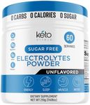 Keto Vitals Unflavored Electrolyte Powder | Keto-Friendly Electrolytes with Potassium, Magnesium, Sodium, Calcium | Keto Electrolytes Supplement Drink Mix | Sugar-Free, Zero Calories, Zero Carbs