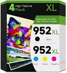 952XL 952 XL Ink Cartridge Combo 4 Pack for HP 8710 7740 8720 Ink Replacement for HP 952 HP952xl to Officejet Pro 8702 8210 7720 8715 8730 8740 8216 8725 8700 8200 Printer(Black Cyan Magenta Yellow)