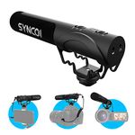 SYNCO On Camera Directional Microphone Super-Cardioid Condenser External Shotgun Video Micro Low Cut Filter 3 Gain Adjustment with 3.5mm TRRS TRS Cables for Smartphone DSLR Canon Sony Nikon Mic-M3