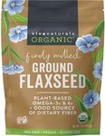 Viva Naturals Organic Ground Flaxseed - Premium Quality Plant-Based Protein and Vegan Omega 3 with Fiber, Perfect for Smoothies, Non-GMO and Gluten Free, 15 oz (425 g)