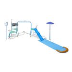 Plum Play Water Park with Water Slide Climbing Tower and Water Play Splrinkler Accessories (Blaster Course)