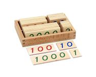 Montessori Small Wooden Number Cards with Box (1-9000)