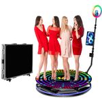 360 Photo Booth Machine for Parties, Auto Spin Video Booth with Flight Case, 360 Booth with Remote Control for 1 People, RGB Ring Light, Free Custom Logo, 360 Camera Booth for Events (100cm/39.4inch)
