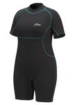 Hevto Plus Size Shorty Wetsuit Women 3/2mm Neoprene Short Wet Suit in Cold Water Back Zip for Swimming Diving SUP (Women Black, 26)