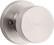 Kwikset Pismo Dummy Door Knob, Single Sided Handle for Closets, French Double Doors, and Pantry, Satin Nickel Non-Turning Interior Push/Pull Door Knob, with Microban Protection, Round Rose