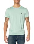 Lacoste Mens Short Sleeve Crew Neck Pima Cotton Jersey T-Shirt, Pastille Mint, Medium