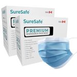 SURESAFE Premium Disposable Face Mask Pack of 200, 3 Ply face mask with ear loop, High Filtration, Comfortable and Breathable, Women and Men Face Mask, Blue