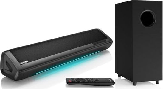 Saiyin 2.1 Sound Bar with Subwoofer, 17-inch