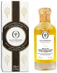 Oliviers&Co White Truffle Oil - 3.3fl.oz (100 ml), Cold Pressed Extra Virgin Truffle Olive Oil, NEW BOTTLE DESIGN