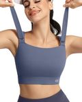 VFUS Women's Sports Bra Wirefree Adjustable Medium-High Support Everyday Wear for Large Bust Plus Size with Removable Pads(XX-Large,Zircon Blue)