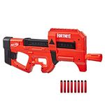 Nerf Fortnite Compact SMG Motorized Blaster, Ultra Red Wrap Design, 8-Dart Internal Clip, 8 Nerf Elite Foam Darts, Electric Nerf Semi Auto Fortnite Toy Blaster