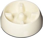 Dogit Dog Bowl Slow Feeder for Wet or Dry Dog Food, Go Slow Anti-Gulping Dog Dish, White, L