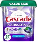 Cascade Platinum Plus Dishwasher Pods, Dishwasher Detergent, Dish Detergent Soap, Fresh, 57 Count