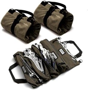 Official Legacy & Voyager Tool Roll Bag - Easy to Carry 5-Pocket Roll Up Tool Bag - Durable Canvas, Rust-Proof YKK Zippers & Secure Buckle - A Loving Gift for Dads, Mechanics, Electricians & Hobbyists