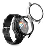 kwmobile Cover Comaptible with Huawei Watch GT5 46mm Covers - 2X Tempered Glass with Plastic Frame - Black/Silver