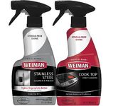 Weiman Stainless Steel Cleaner and Cooktop Daily Cleaner - 12 Ounce - Kitchen Appliance Kit