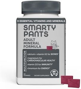 SmartyPants Adult Mineral Complete Daily Gummy Vitamins: Multivitamin, Multimineral, Gluten Free, Magnesium Citrate, Calcium Citrate, Vitamin C, D3, E, K, Zinc, 60 Count (30 Day Supply)