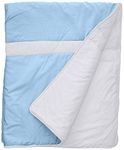 Baby Doll Bedding Solid Stripe Crib Comforter, Light Blue/White