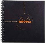 Rhodia Wirebound 2-in1 Notepad & Notebook 5 x 5 Grid Reverse Book, Black